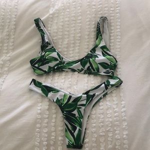 zaful palm tree bikini set